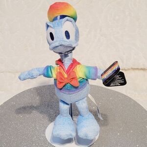 Disney Rainbow Collection Donald Duck Small Plush Stuffy 9" Pride Licensed New